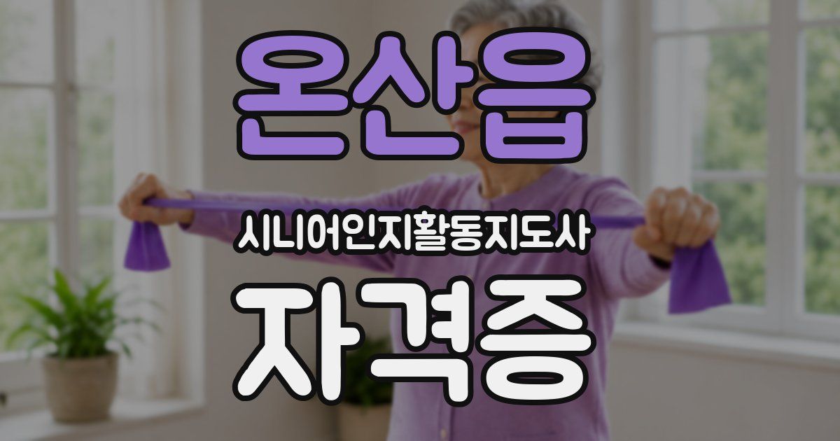 온산읍 시니어인지활동지도사 자격증