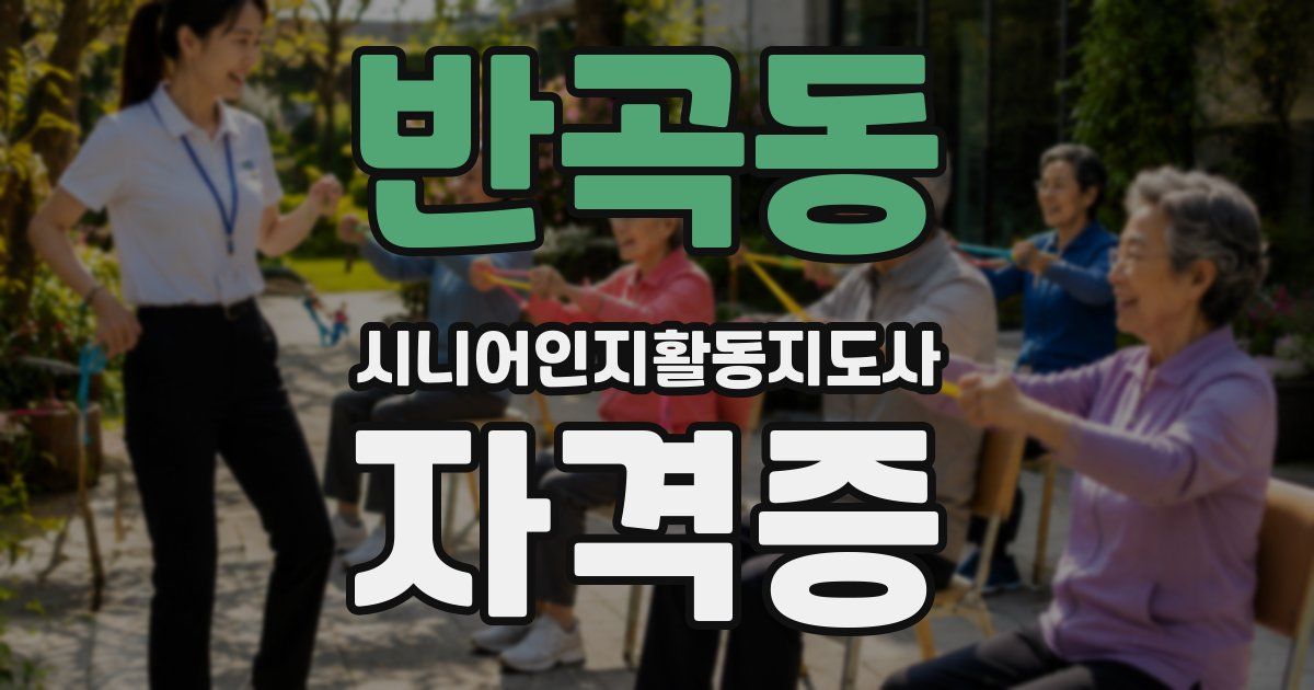 반곡동 시니어인지활동지도사 자격증