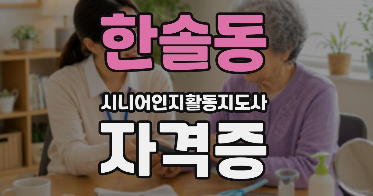 한솔동 시니어인지활동지도사 자격증