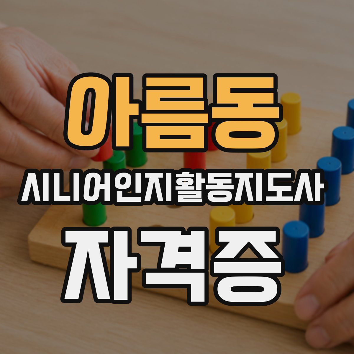 아름동 시니어인지활동지도사 자격증