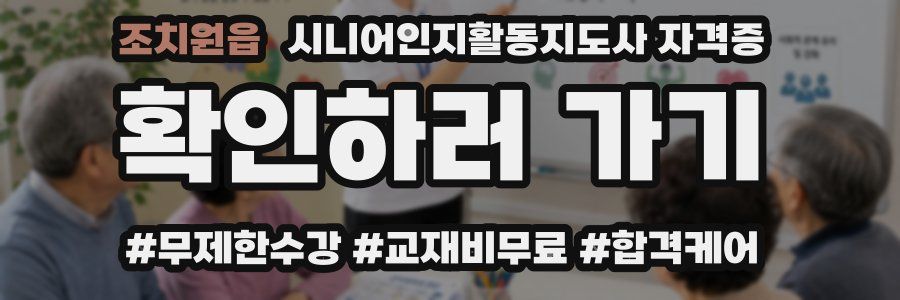 조치원읍 시니어인지활동지도사 자격증