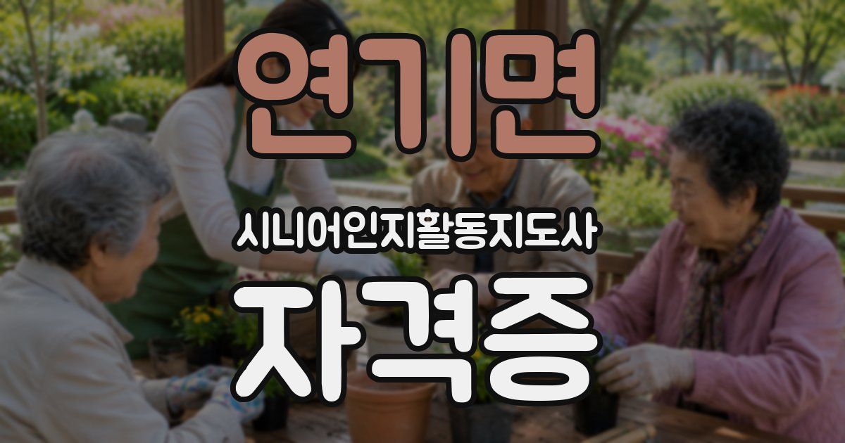 연기면 시니어인지활동지도사 자격증