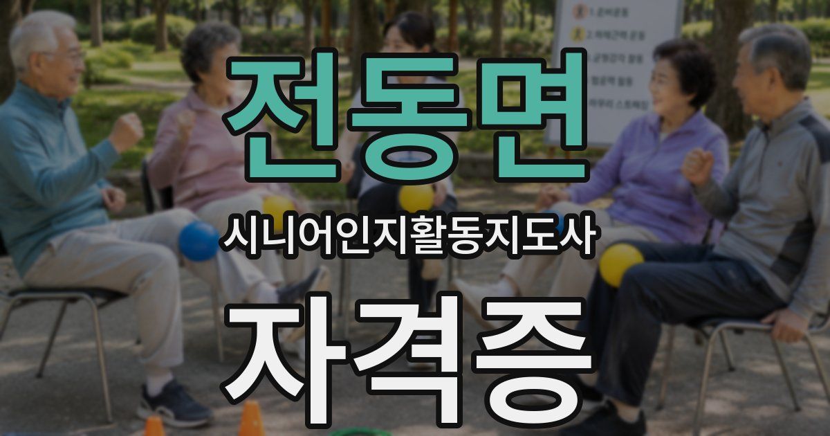 전동면 시니어인지활동지도사 자격증