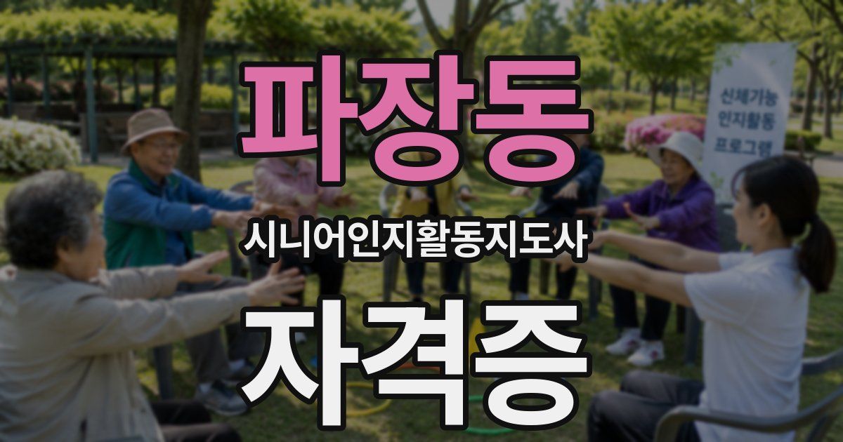 파장동 시니어인지활동지도사 자격증