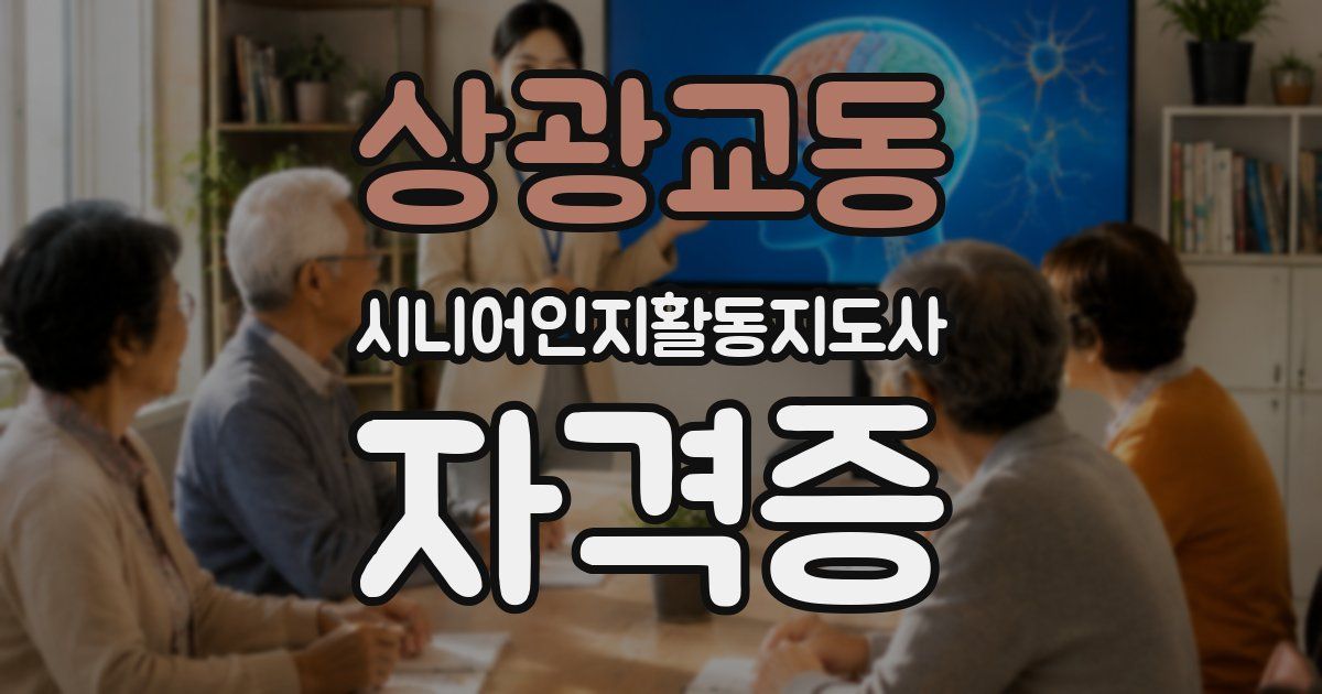 상광교동 시니어인지활동지도사 자격증