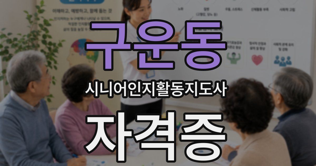 구운동 시니어인지활동지도사 자격증