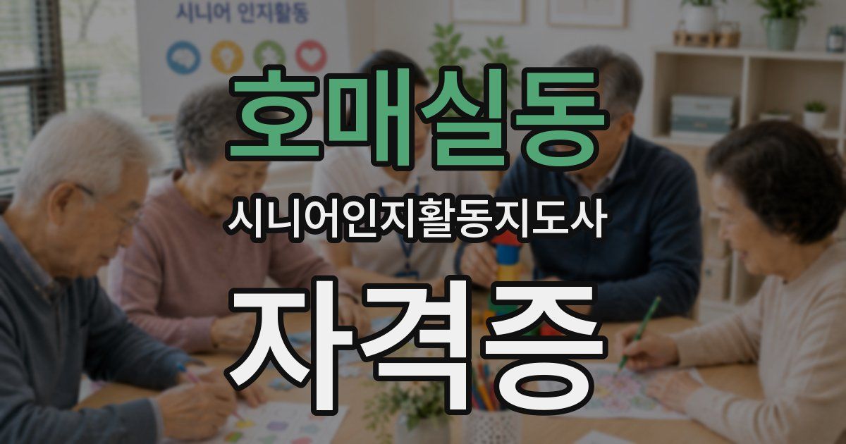 호매실동 시니어인지활동지도사 자격증