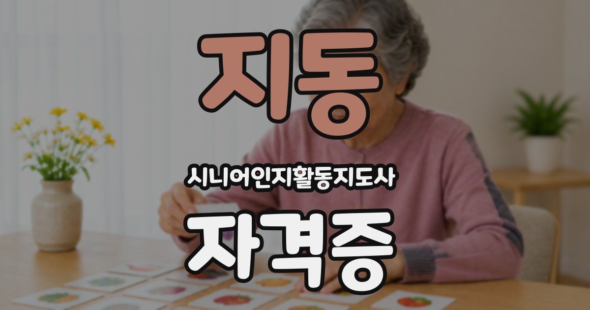 지동 시니어인지활동지도사 자격증