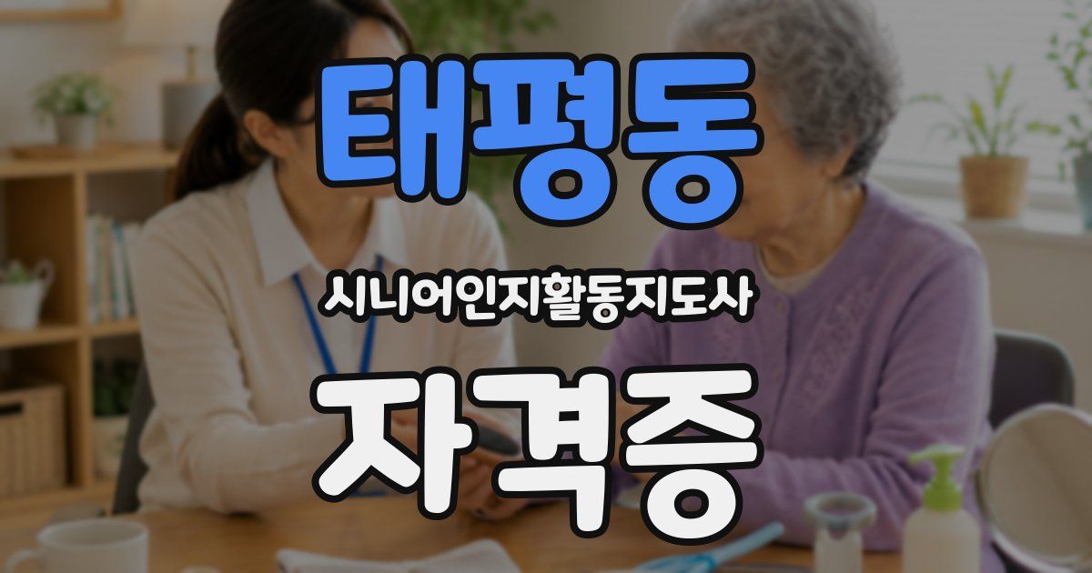 태평동 시니어인지활동지도사 자격증