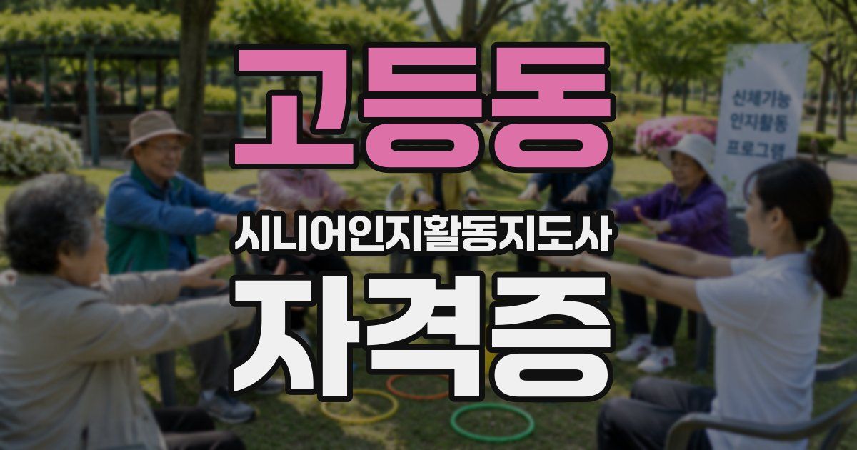 고등동 시니어인지활동지도사 자격증