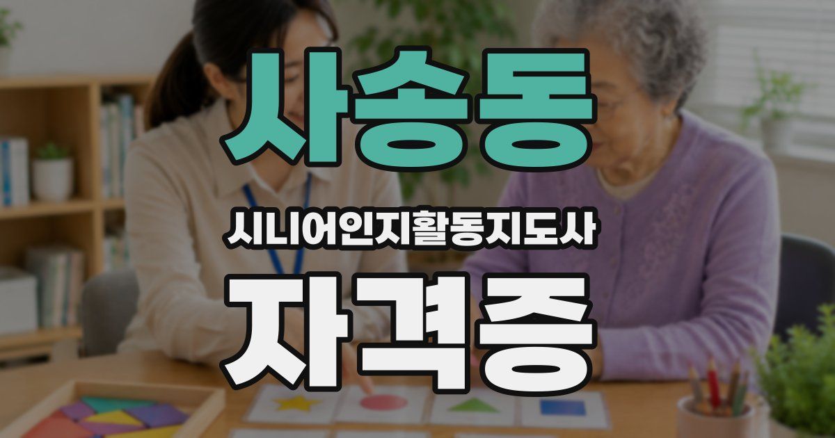 사송동 시니어인지활동지도사 자격증