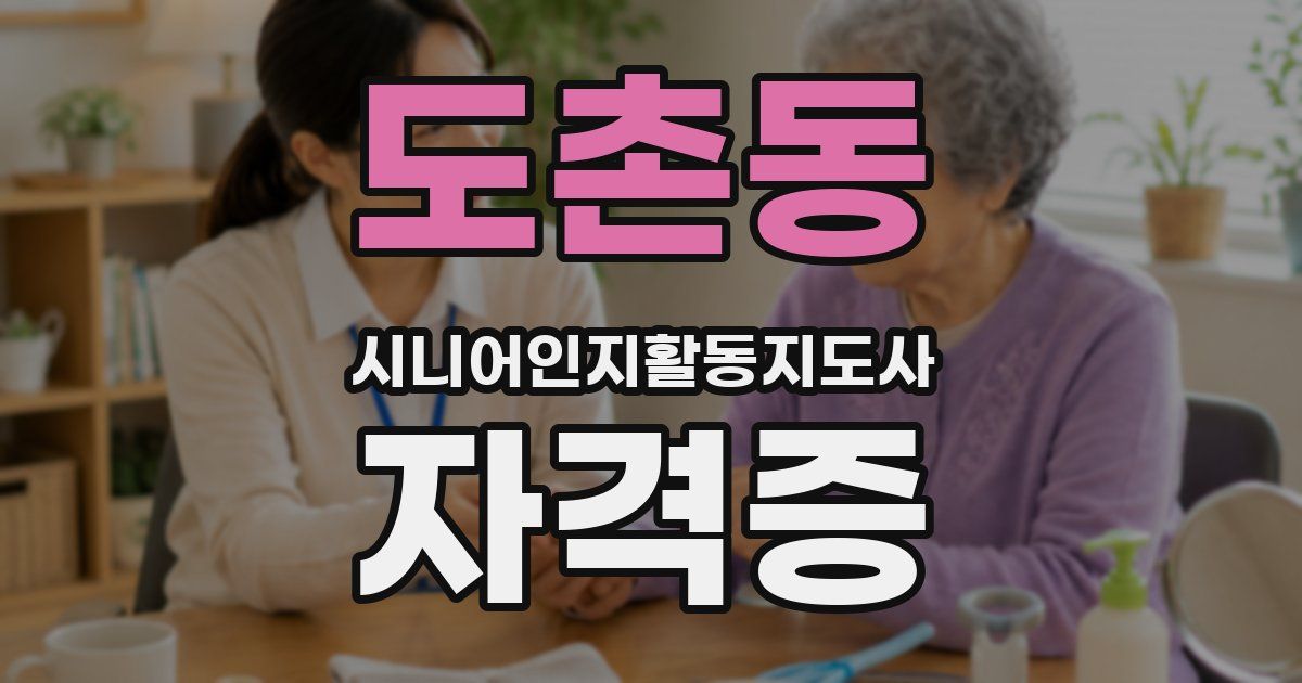 도촌동 시니어인지활동지도사 자격증