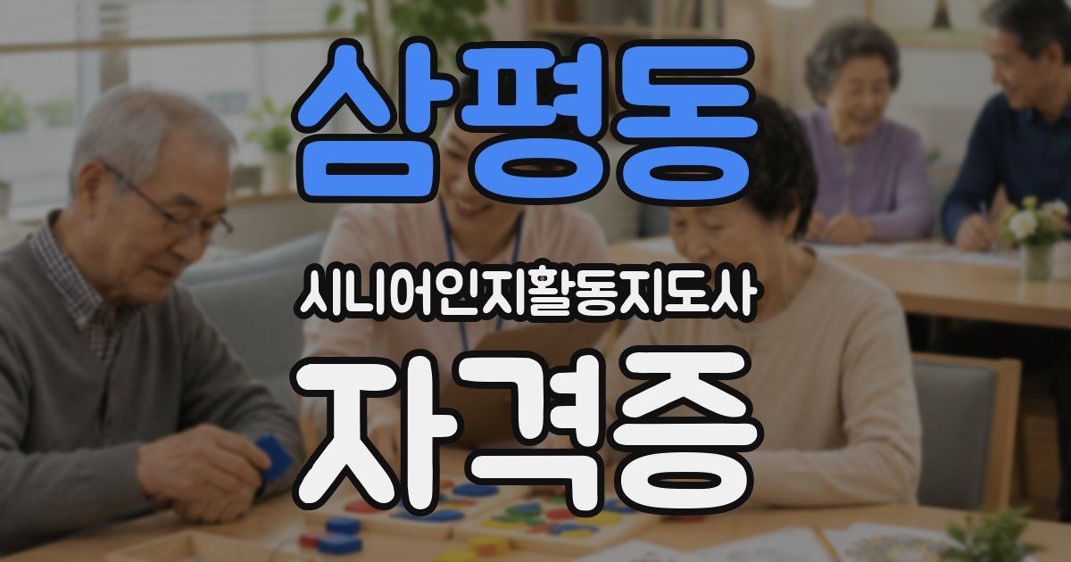 삼평동 시니어인지활동지도사 자격증