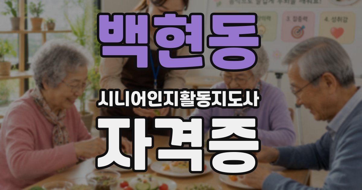 백현동 시니어인지활동지도사 자격증