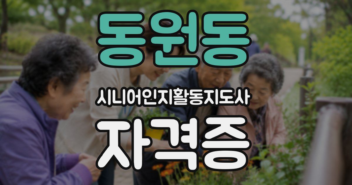 동원동 시니어인지활동지도사 자격증