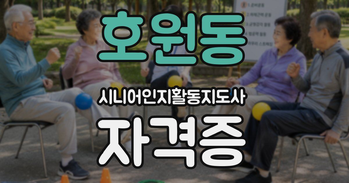 호원동 시니어인지활동지도사 자격증