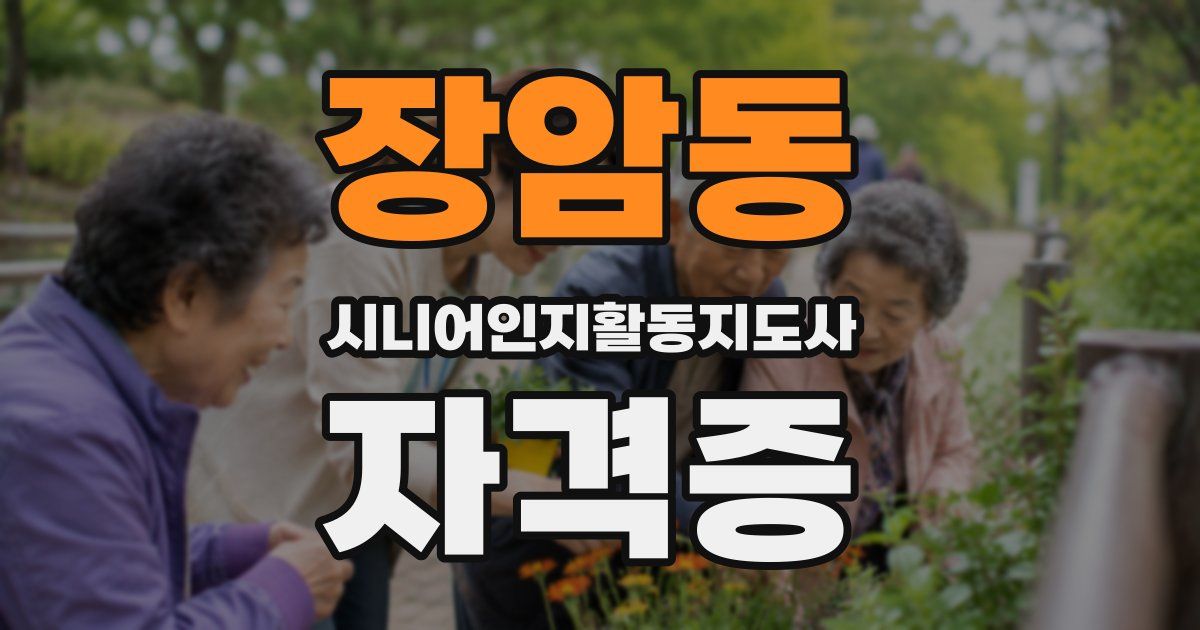 장암동 시니어인지활동지도사 자격증