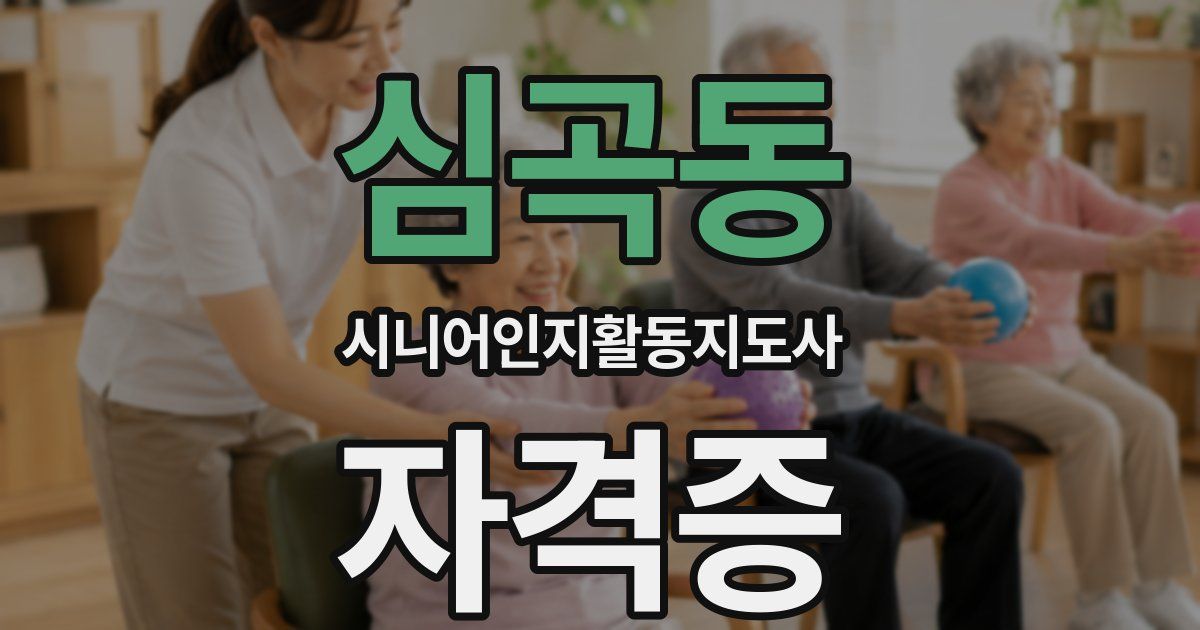심곡동 시니어인지활동지도사 자격증