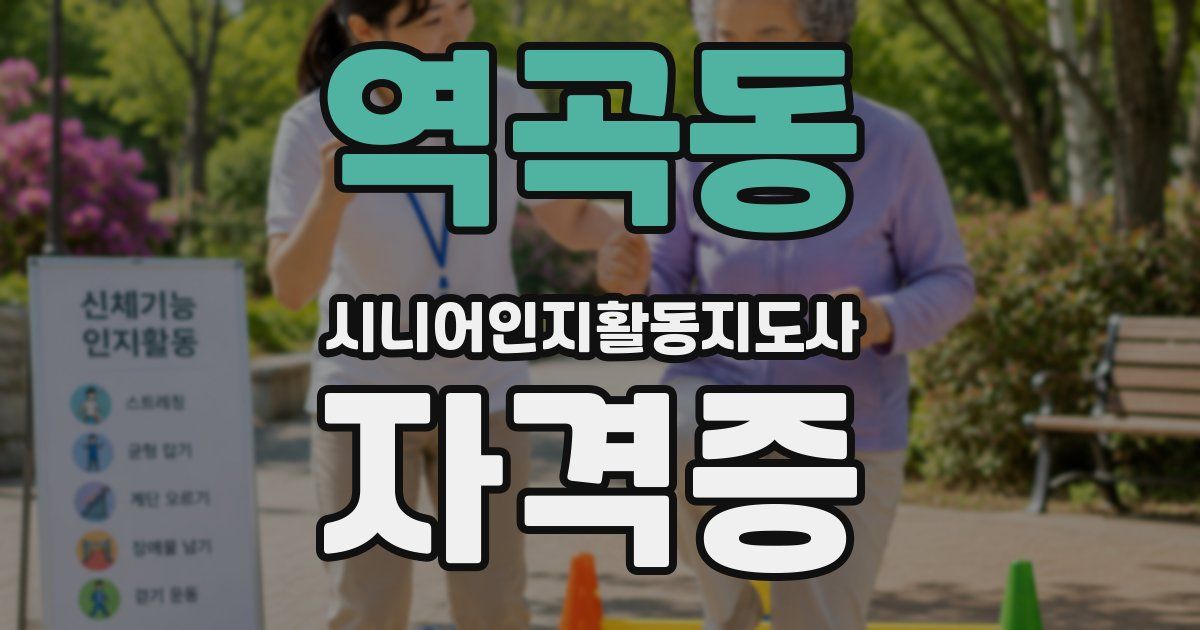 역곡동 시니어인지활동지도사 자격증
