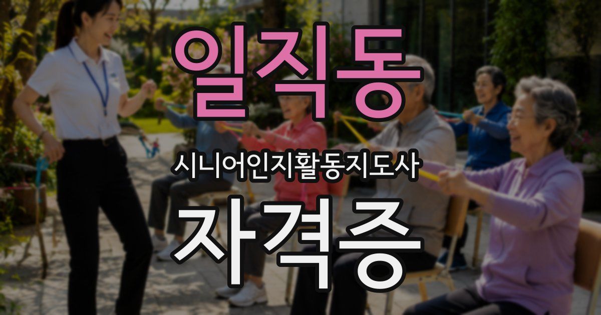 일직동 시니어인지활동지도사 자격증