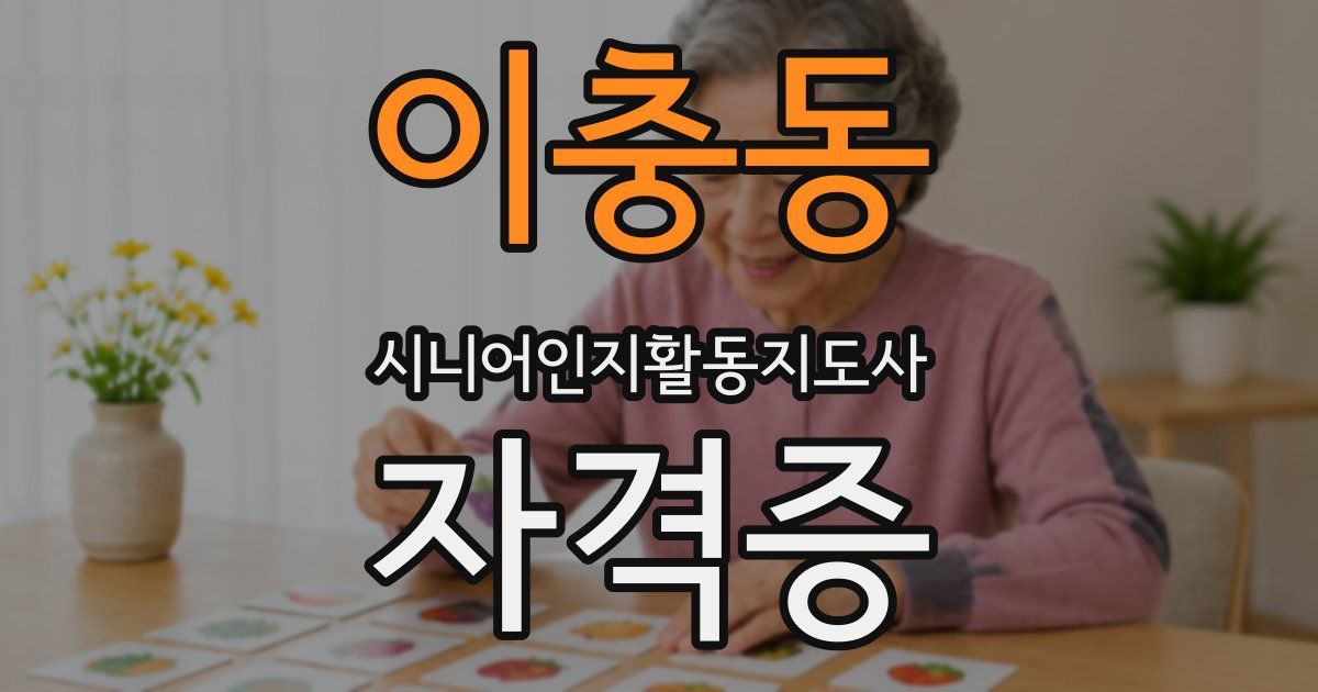 이충동 시니어인지활동지도사 자격증
