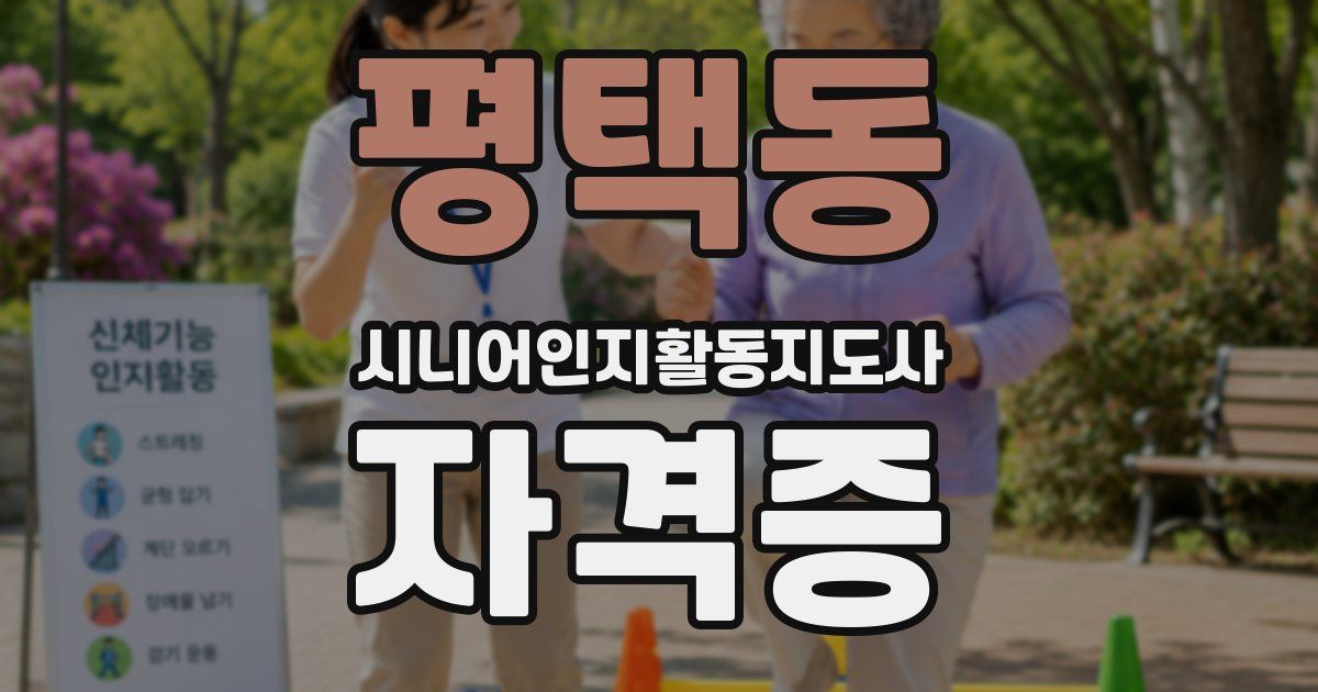 평택동 시니어인지활동지도사 자격증
