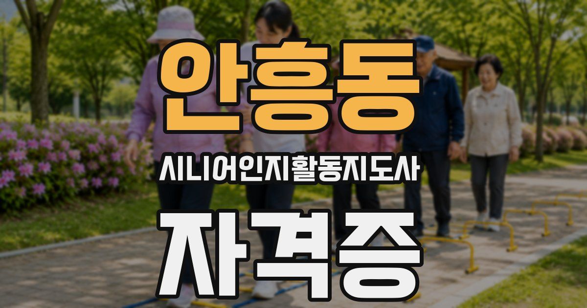안흥동 시니어인지활동지도사 자격증