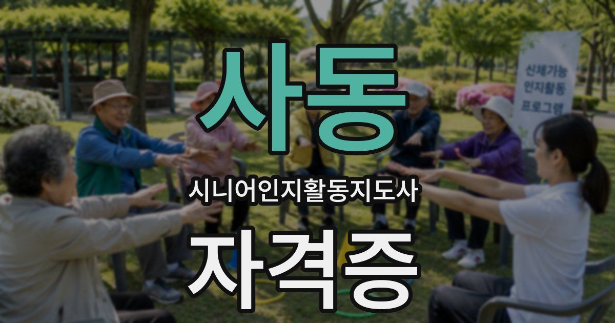 사동 시니어인지활동지도사 자격증