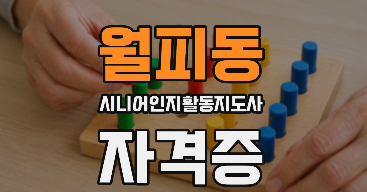 월피동 시니어인지활동지도사 자격증