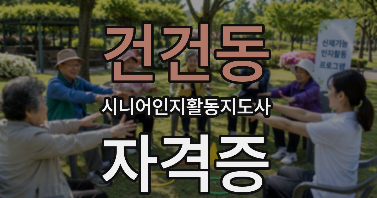 건건동 시니어인지활동지도사 자격증