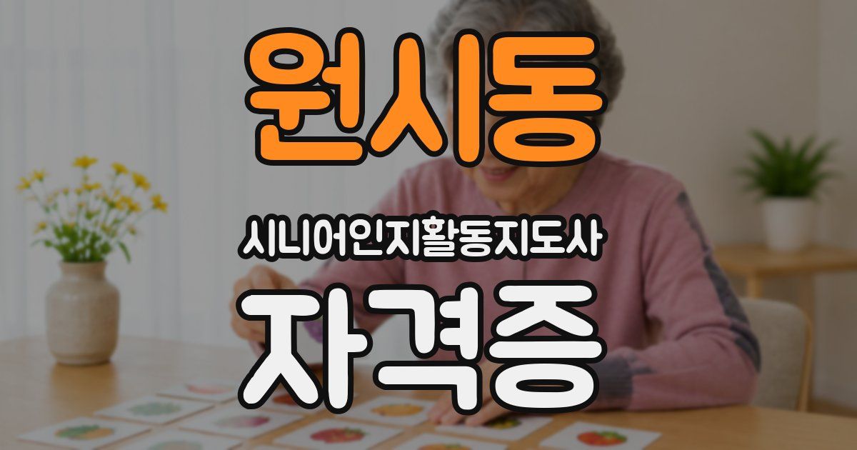 원시동 시니어인지활동지도사 자격증