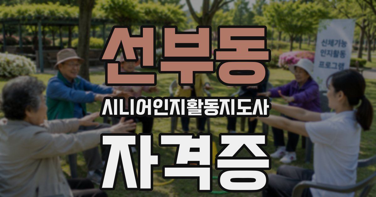 선부동 시니어인지활동지도사 자격증