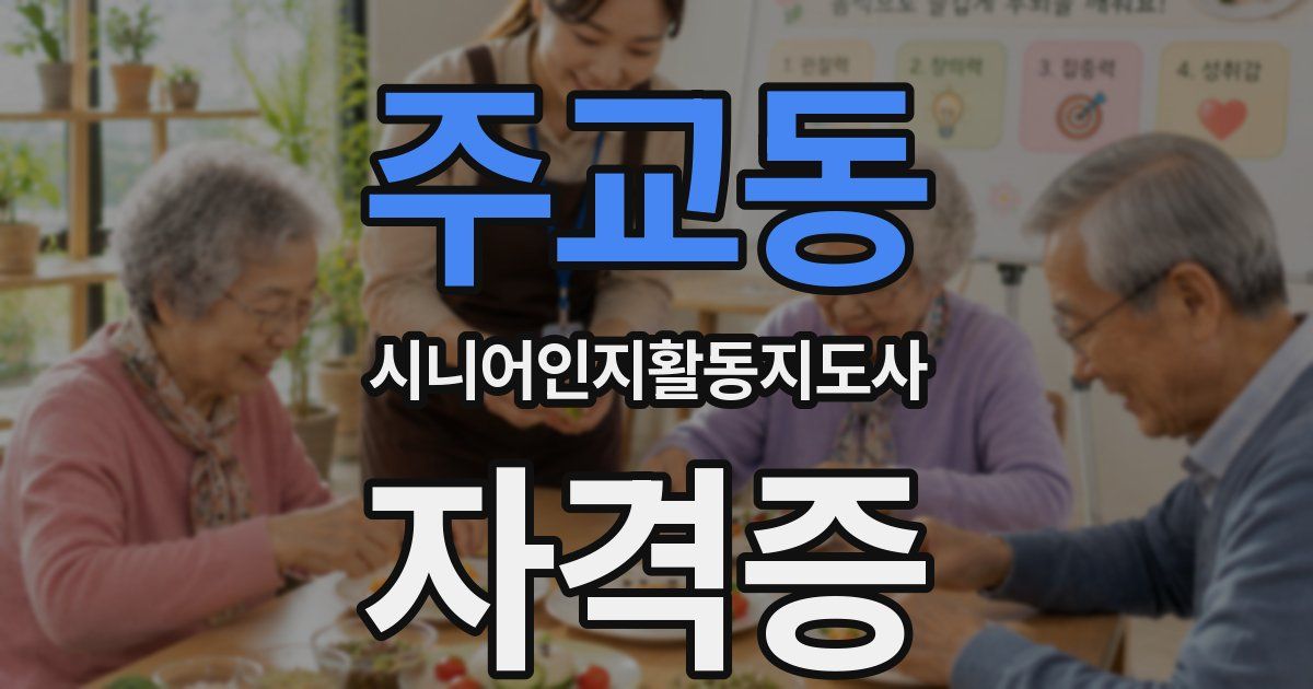 주교동 시니어인지활동지도사 자격증