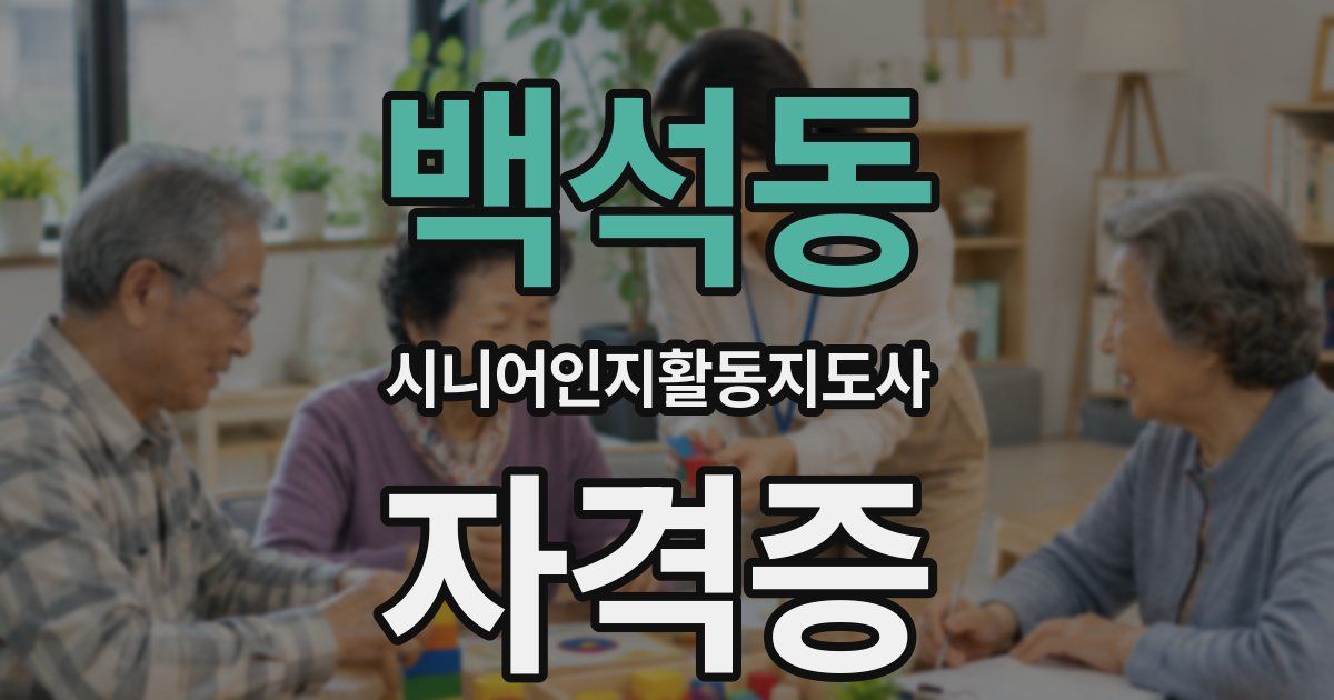 백석동 시니어인지활동지도사 자격증