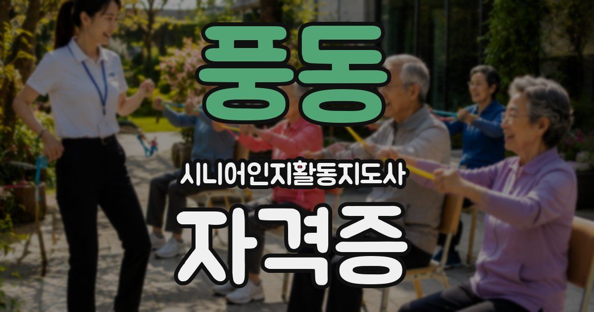 풍동 시니어인지활동지도사 자격증