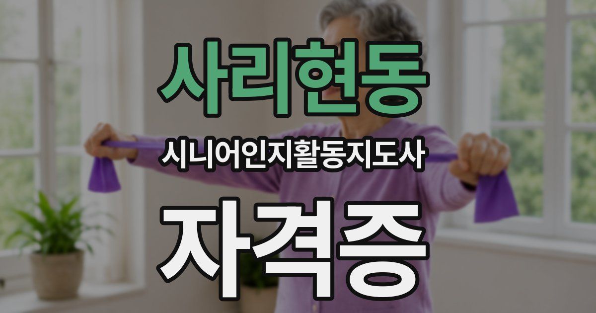 사리현동 시니어인지활동지도사 자격증