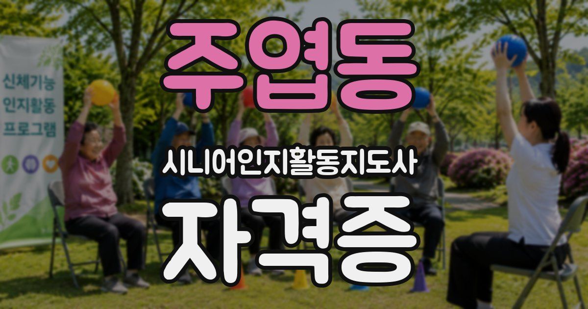 주엽동 시니어인지활동지도사 자격증