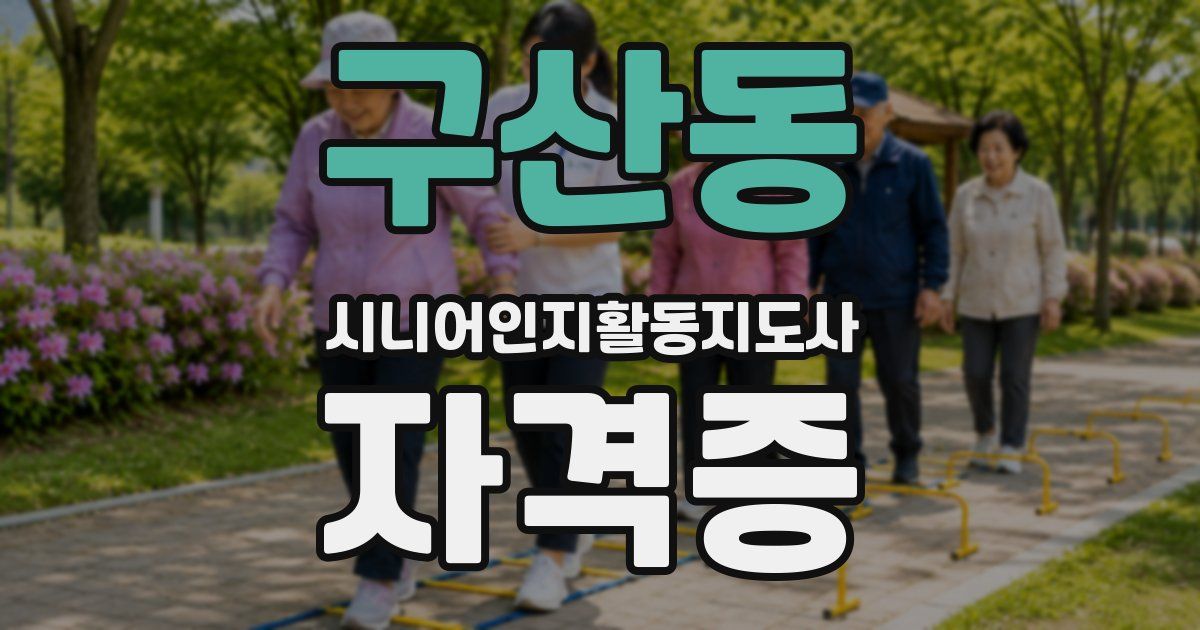 구산동 시니어인지활동지도사 자격증