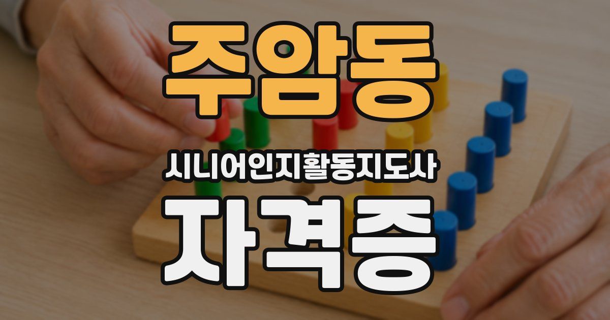 주암동 시니어인지활동지도사 자격증