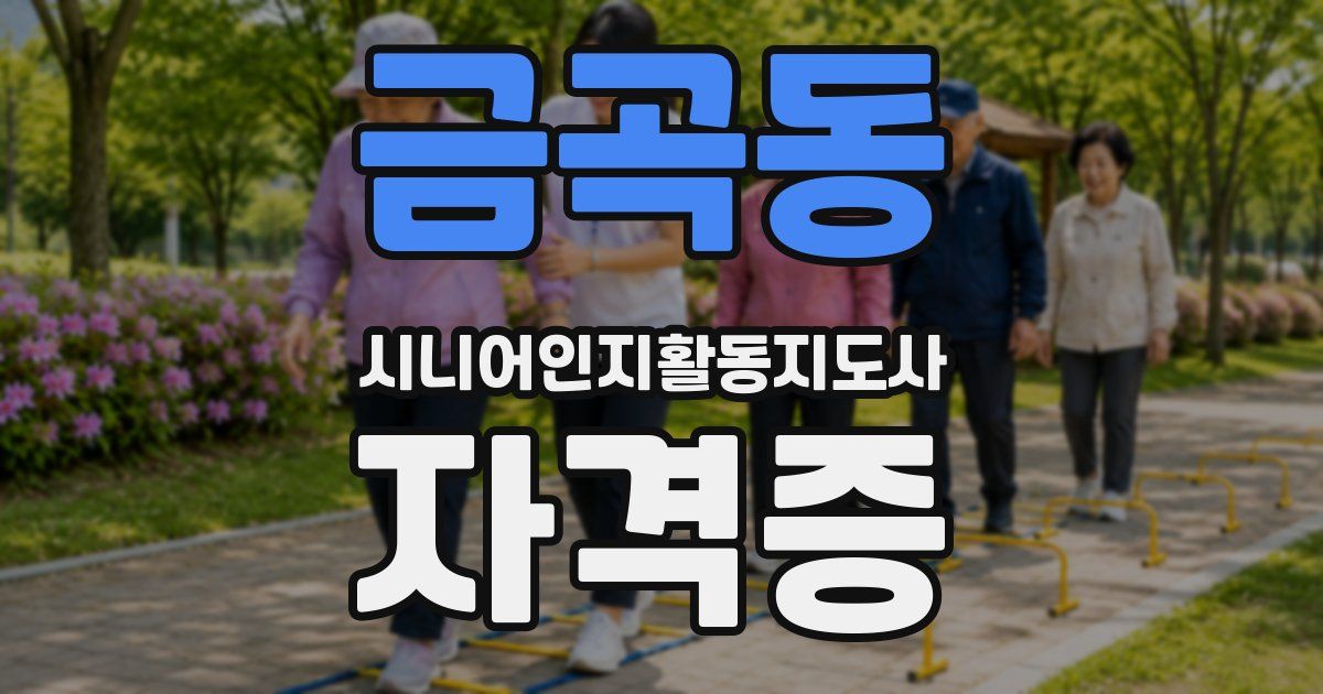 금곡동 시니어인지활동지도사 자격증