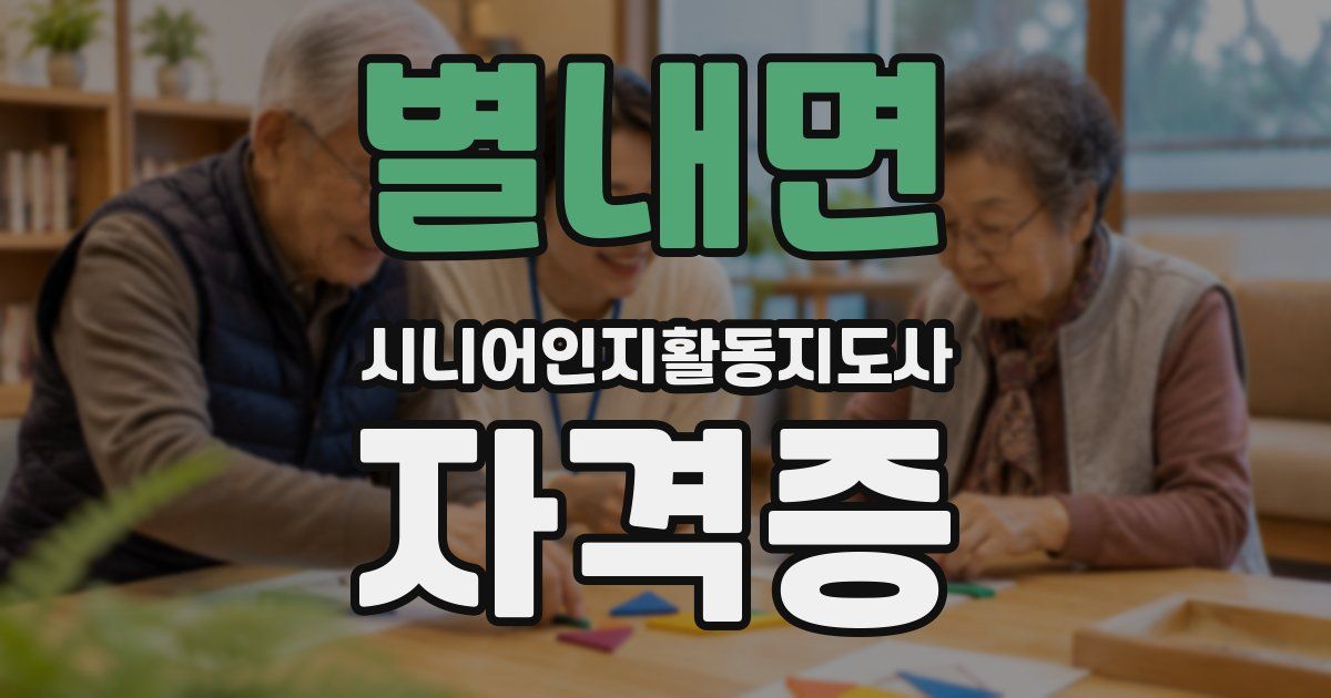 별내면 시니어인지활동지도사 자격증