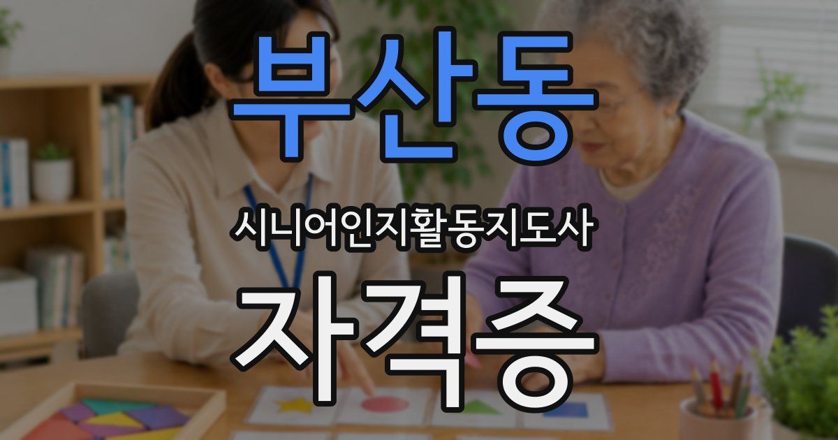 부산동 시니어인지활동지도사 자격증