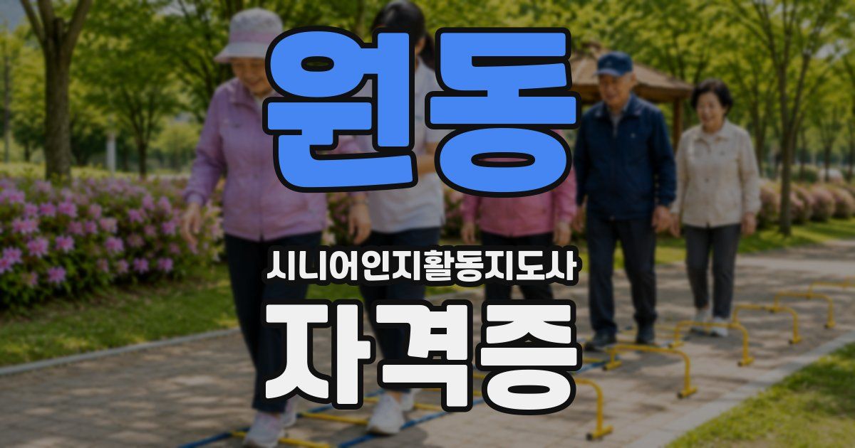 원동 시니어인지활동지도사 자격증