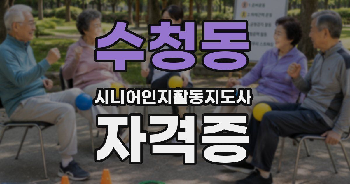수청동 시니어인지활동지도사 자격증