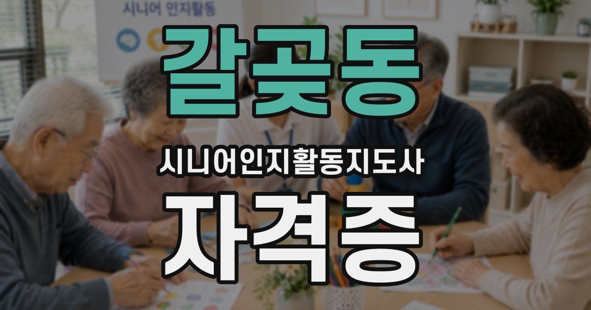갈곶동 시니어인지활동지도사 자격증