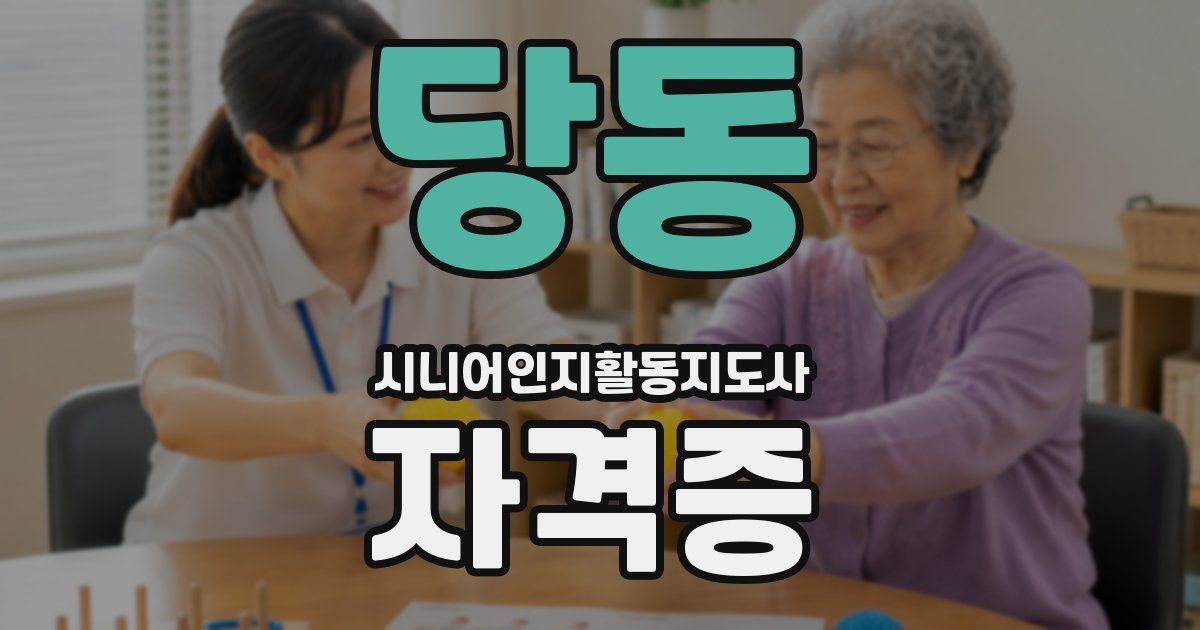 당동 시니어인지활동지도사 자격증