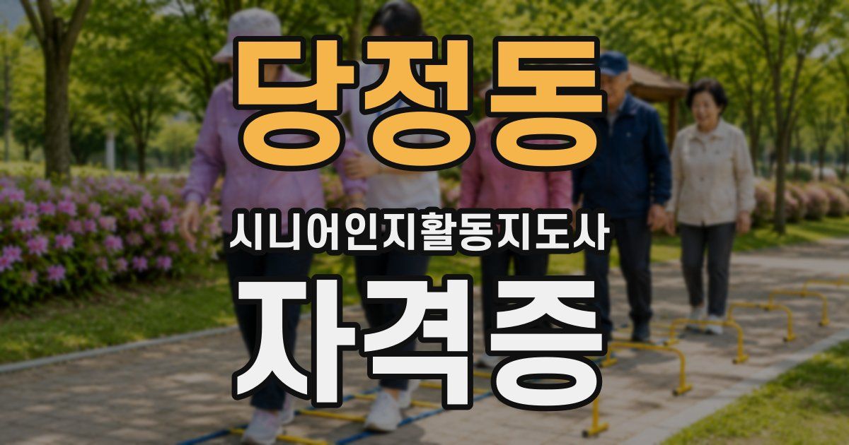 당정동 시니어인지활동지도사 자격증