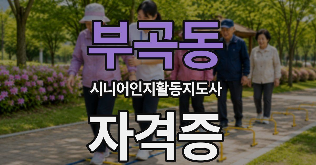 부곡동 시니어인지활동지도사 자격증