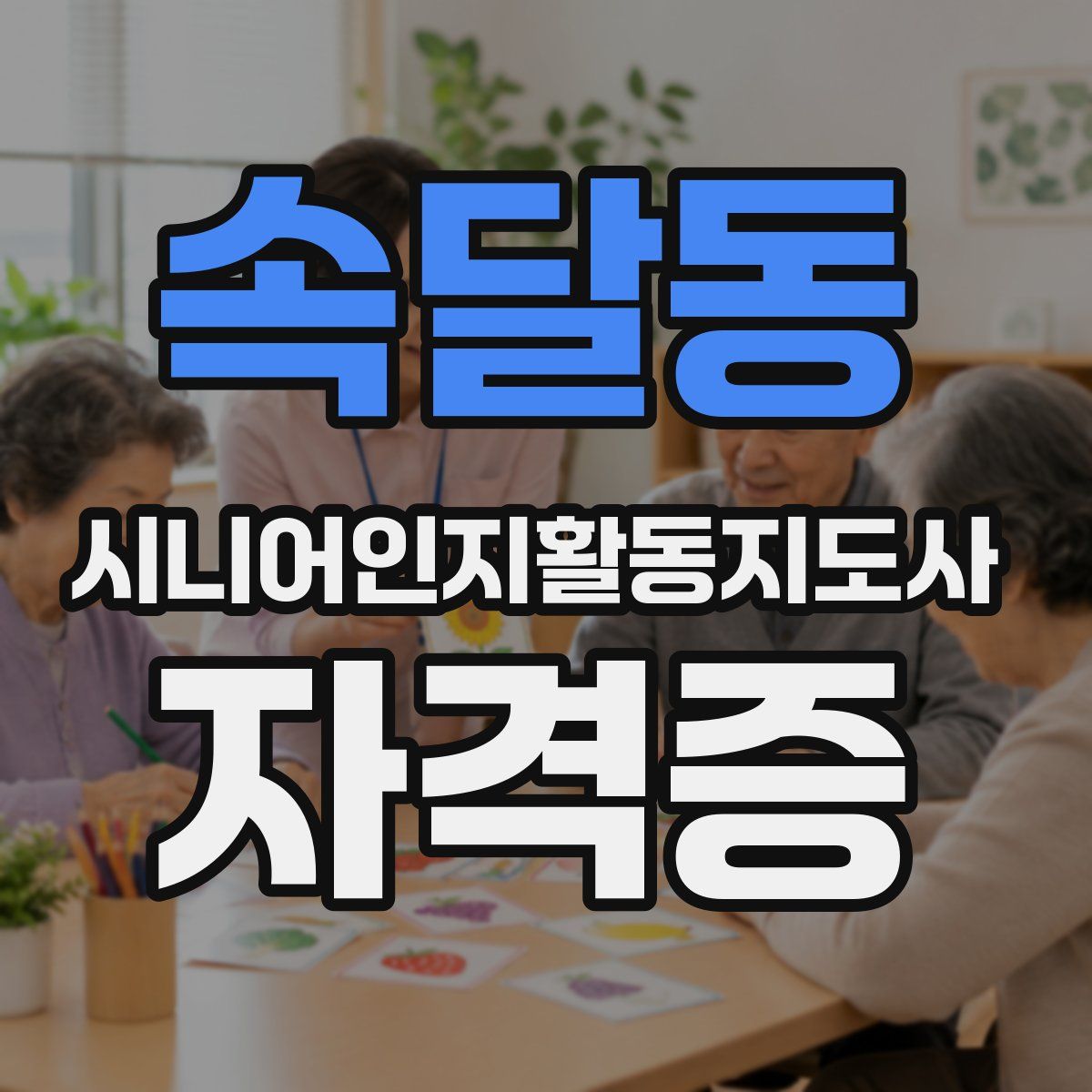 속달동 시니어인지활동지도사 자격증