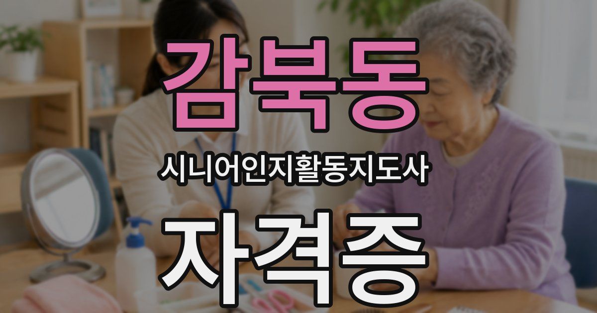 감북동 시니어인지활동지도사 자격증